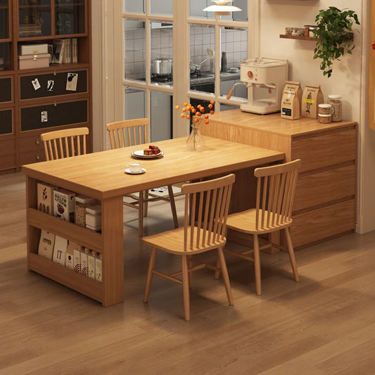 Nordic Walnut Kitchen Island Extendable Dining Table 2025