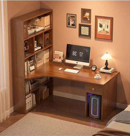 Large Computer Desk Bookshelf Suitable as a Corner Desks