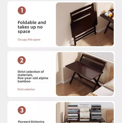Adjustable Foldable Wooden Desk- Space saving can adjust anywhere