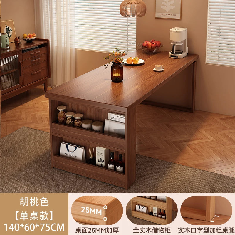 Nordic Walnut Kitchen Island Extendable Dining Table 2025