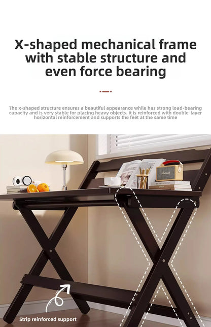 Adjustable Foldable Wooden Desk- Space saving can adjust anywhere