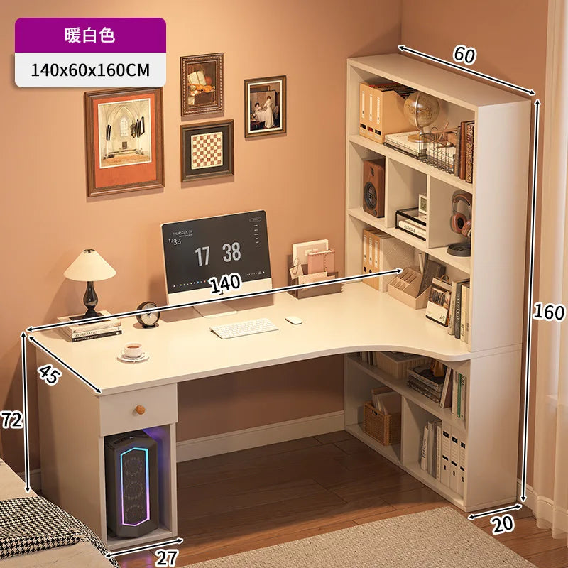 Large Computer Desk Bookshelf Suitable as a Corner Desks