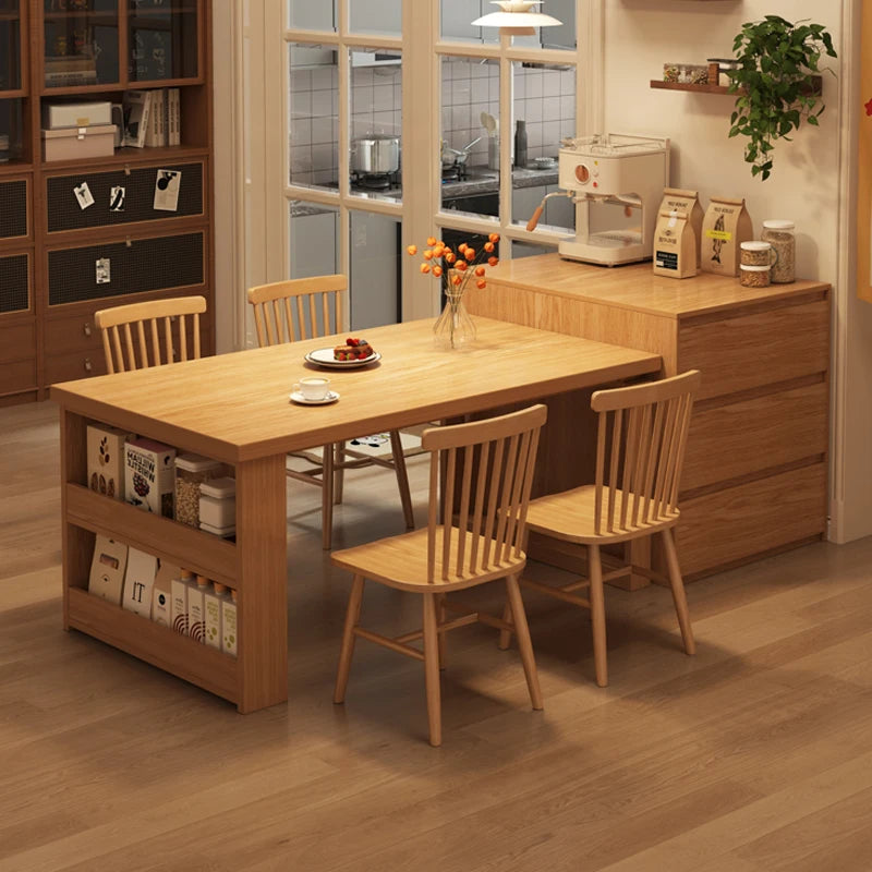 Nordic Walnut Kitchen Island Extendable Dining Table 2025