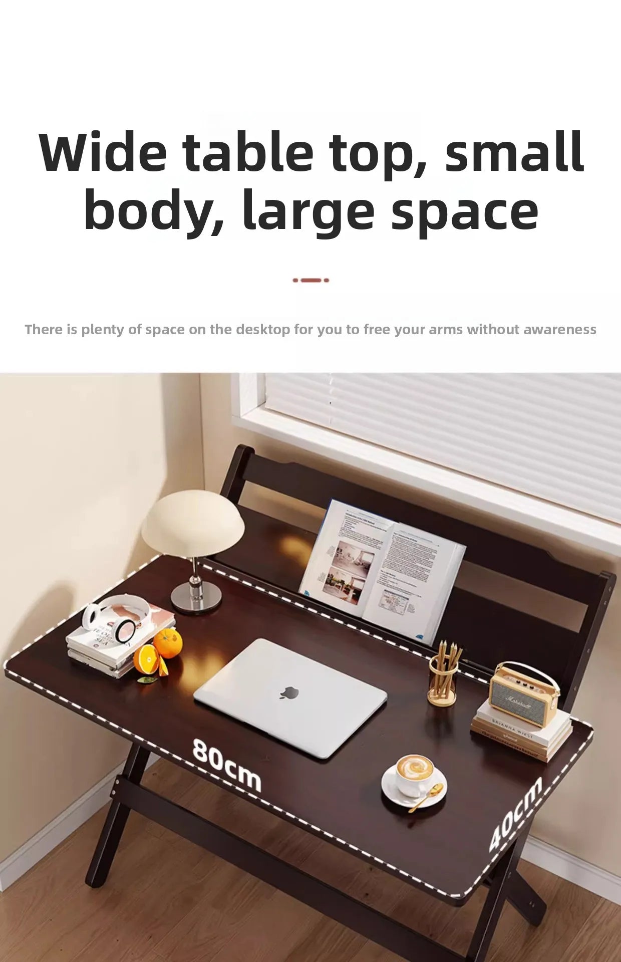 Adjustable Foldable Wooden Desk- Space saving can adjust anywhere