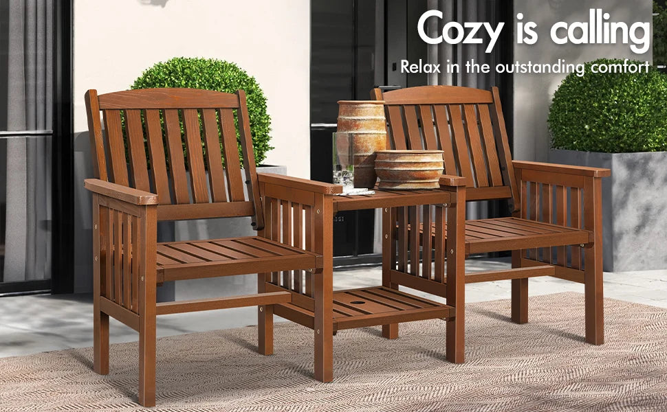 Outdoor Loveseat & Table Set Durable  Armchairs