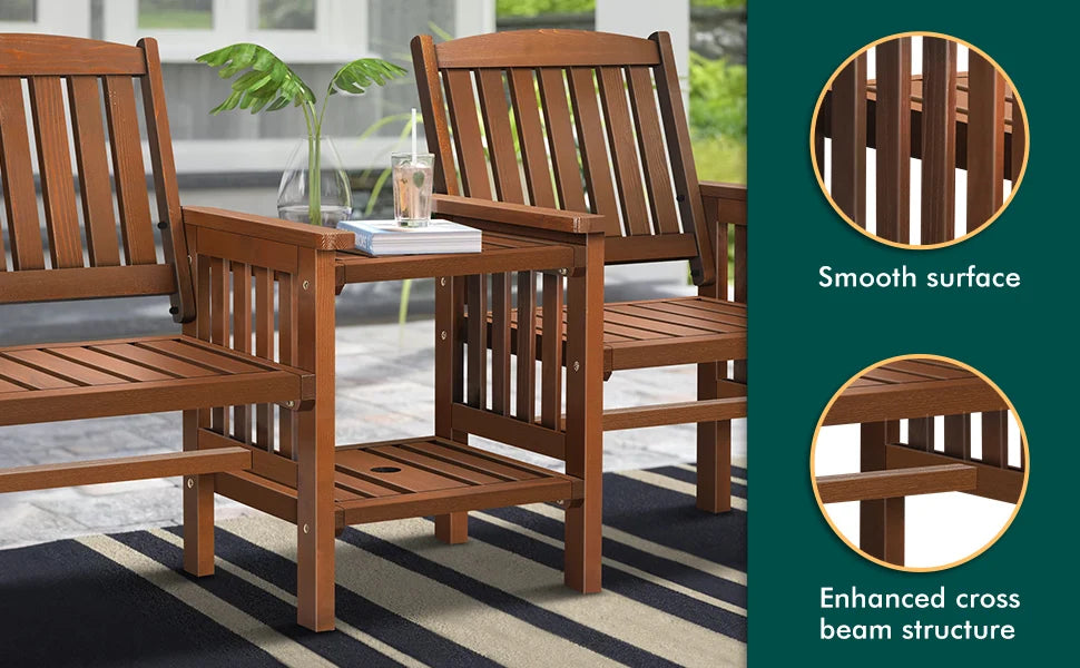 Outdoor Loveseat & Table Set Durable  Armchairs