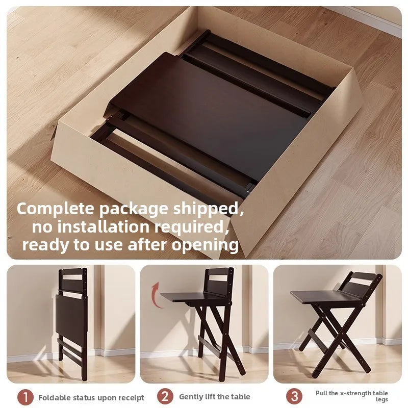 Adjustable Foldable Wooden Desk- Space saving can adjust anywhere