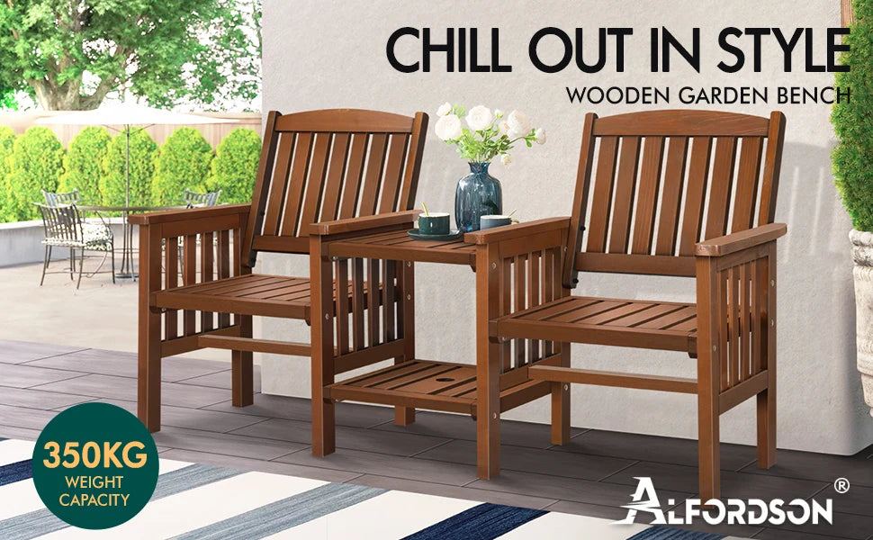 Outdoor Loveseat & Table Set Durable  Armchairs