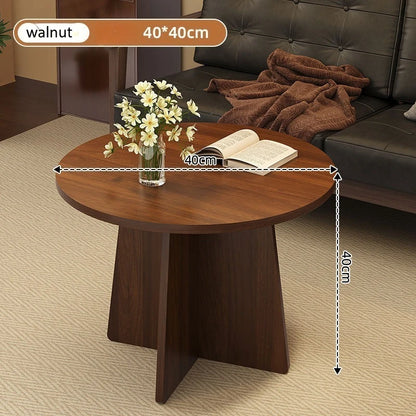Round Wooden Side Table - Tea table, living room