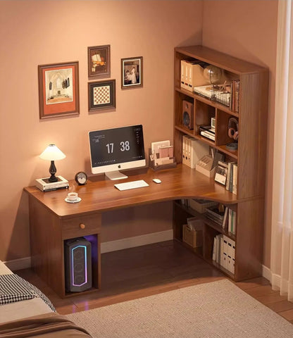 Large Computer Desk Bookshelf Suitable as a Corner Desks