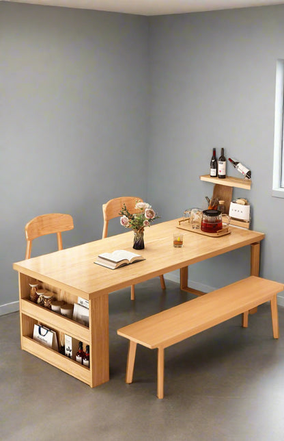 Nordic Walnut Kitchen Island Extendable Dining Table 2025