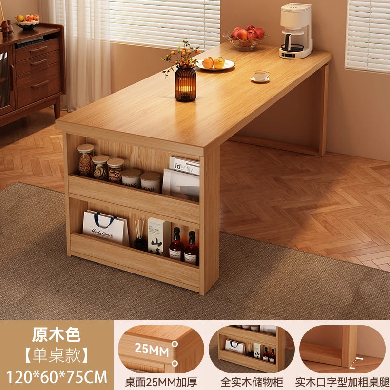 Nordic Walnut Kitchen Island Extendable Dining Table 2025