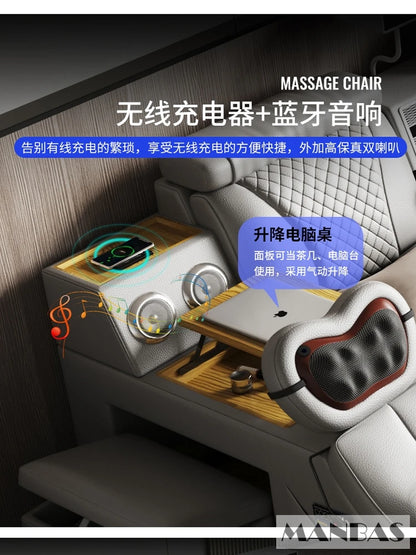 The Ultimate Multifunctional Bedframe with Genuine Leather, Massage, Speaker, Projector, Air Purifier