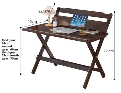 Adjustable Foldable Wooden Desk- Space saving can adjust anywhere