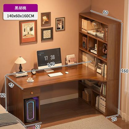 Large Computer Desk Bookshelf Suitable as a Corner Desks