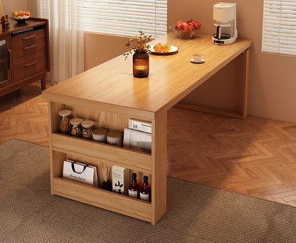 Nordic Walnut Kitchen Island Extendable Dining Table 2025