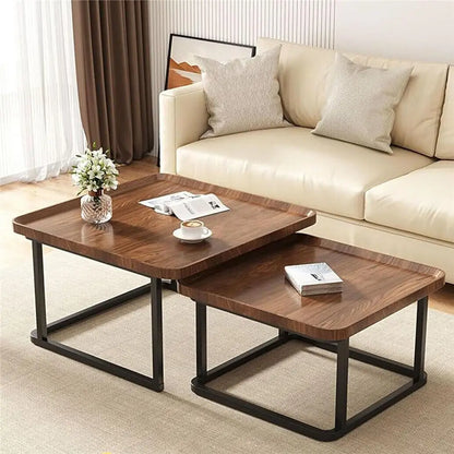 Living Room Coffee Table Set Small Drop-shaped Solid Wooden Sofa Side Table