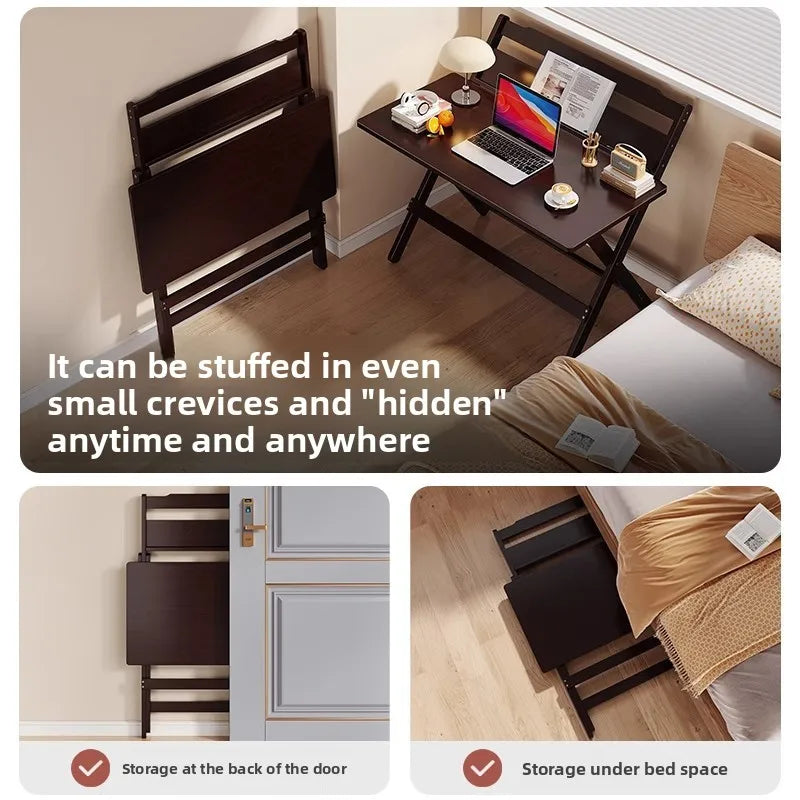 Adjustable Foldable Wooden Desk- Space saving can adjust anywhere