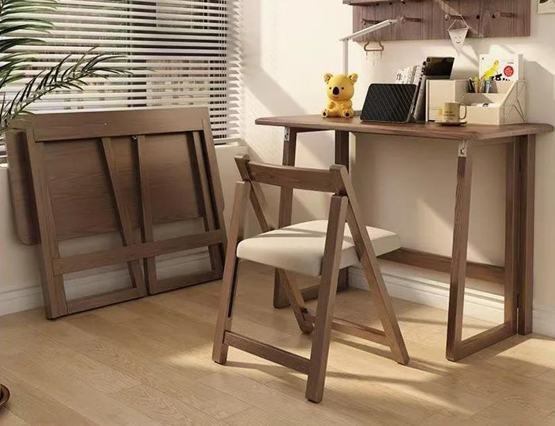 Solid Wood Folding Desk for Home Office - ideal for kids