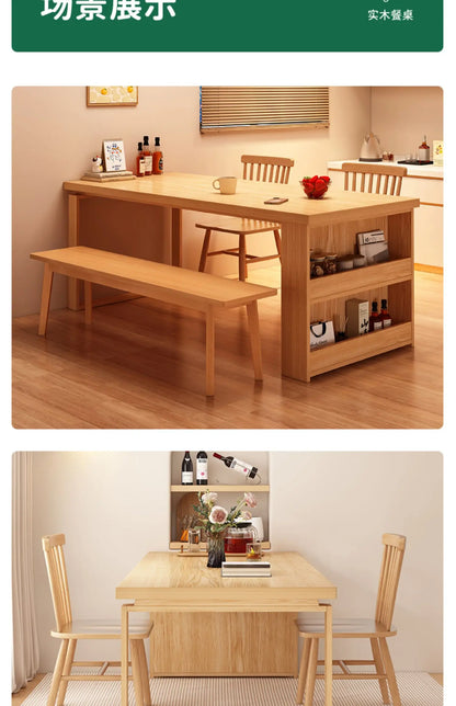 Nordic Walnut Kitchen Island Extendable Dining Table 2025