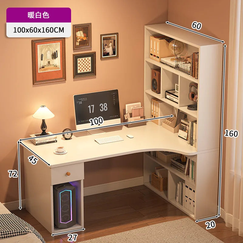 Large Computer Desk Bookshelf Suitable as a Corner Desks