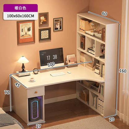 Large Computer Desk Bookshelf Suitable as a Corner Desks