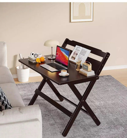 Adjustable Foldable Wooden Desk- Space saving can adjust anywhere