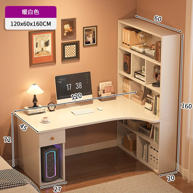 Large Computer Desk Bookshelf Suitable as a Corner Desks