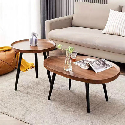 Living Room Coffee Table Set Small Drop-shaped Solid Wooden Sofa Side Table