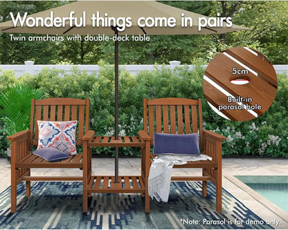 Outdoor Loveseat & Table Set Durable  Armchairs