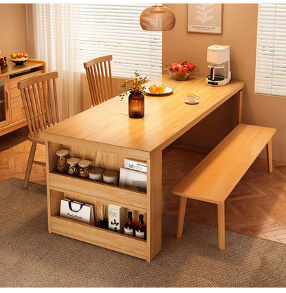 Nordic Walnut Kitchen Island Extendable Dining Table 2025