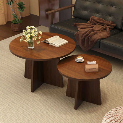 Round Wooden Side Table - Tea table, living room