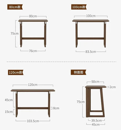 Solid Wood Folding Desk for Home Office - ideal for kids