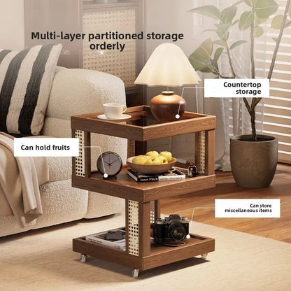 Household removable sofa side coffee table cabinet bedroom small side storage cabinet