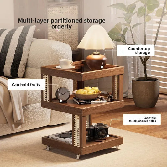 Household removable sofa side coffee table cabinet bedroom small side storage cabinet