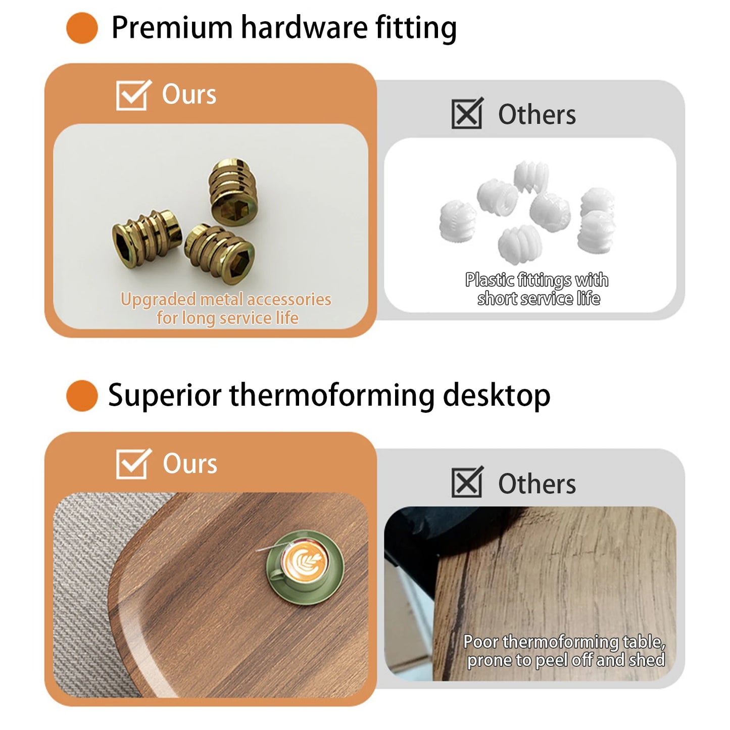 2-Piece Nesting Coffee Table Set - Industrial Coffee Table Set, Stacking Vintage Side End Table