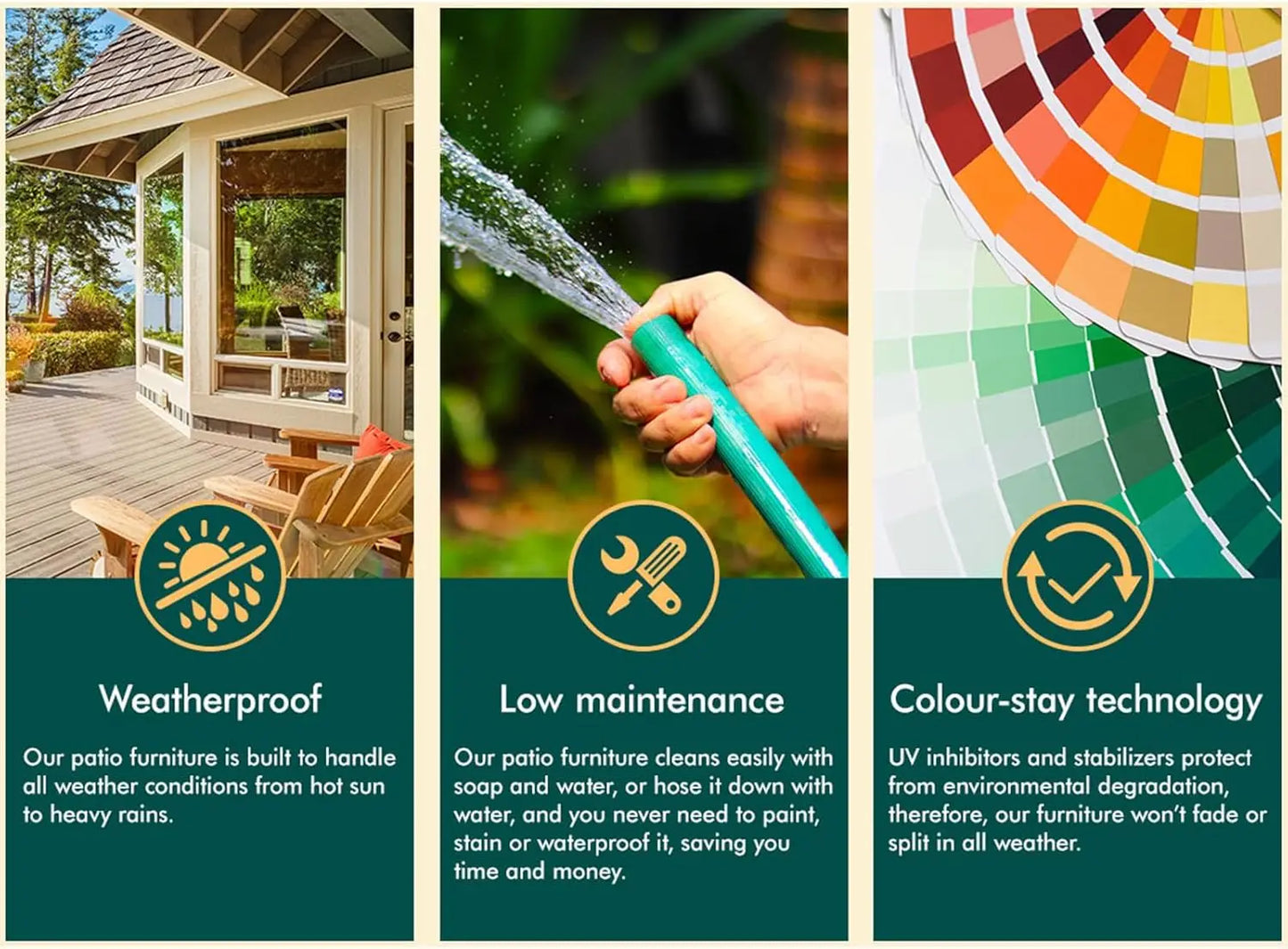 Outdoor Loveseat & Table Set Durable  Armchairs