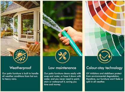 Outdoor Loveseat & Table Set Durable  Armchairs